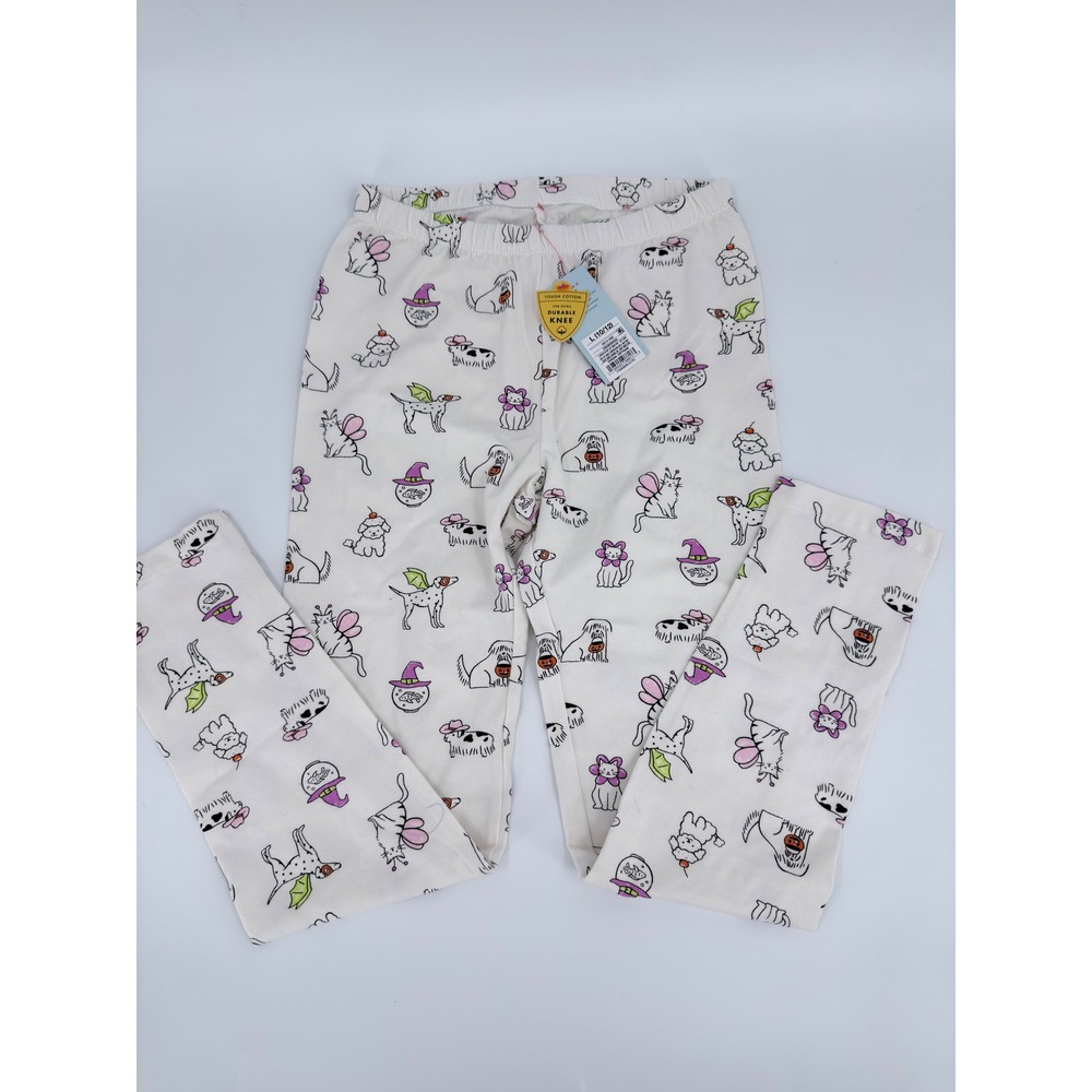 Cat & Jack Leggings Halloween Animal Print Modern Girls Size L 10/12 Cream White